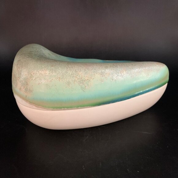 Newman Ceramic Works Art Pottery Handmade Lidded Dish Signed Made USA Studio - Picture 3 of 10